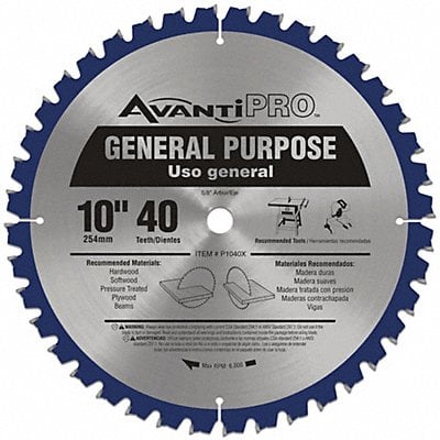 Circular Saw Blade Blade Dia 10 in. MPN:P1040X