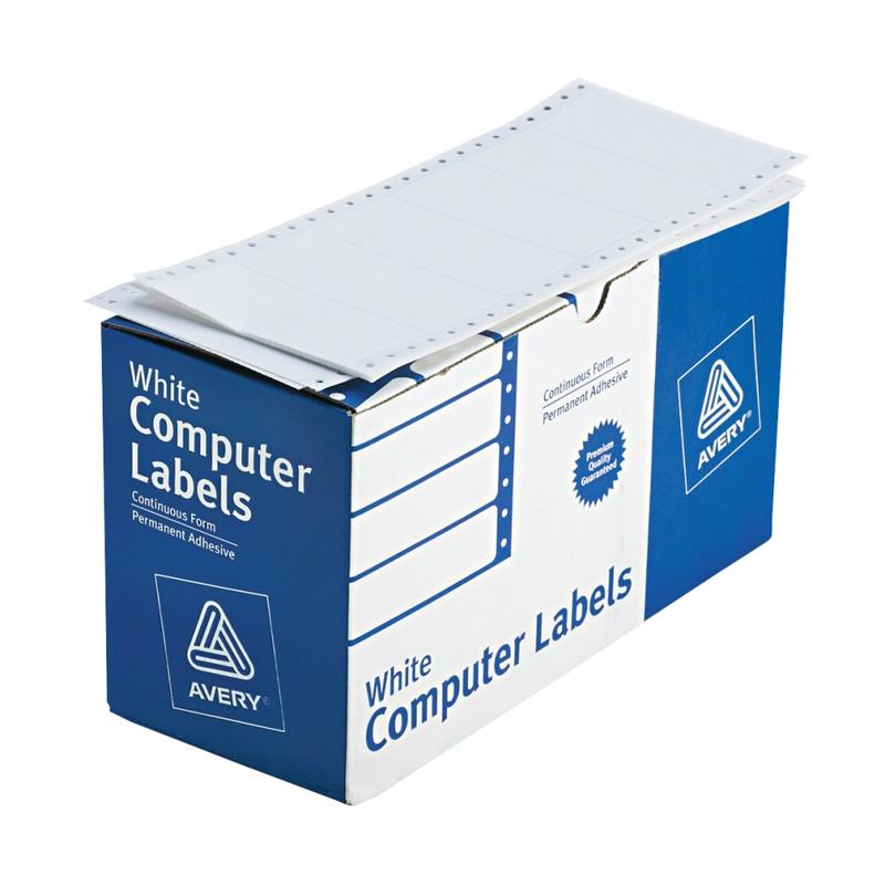 Avery Continuous Form Permanent Address Labels, 4022, Rectangle, 4in x 1 15/16in, White, Box Of 5,000 MPN:4022