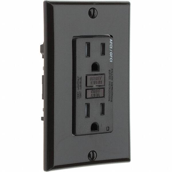 GFCI Receptacles, Grade: Commercial , NEMA Configuration: 5-15R , Reset Type: Manual , Wiring Method: Back, Side , Number of Phases: 1  MPN:AGTR1