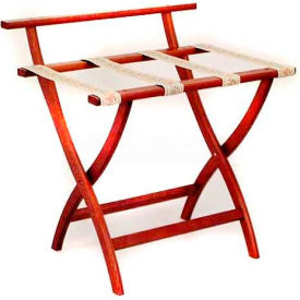 Wooden Mallet WallSaver™ Luggage Rack with Tapestry Webbing Mahogany LR4-MHTAP