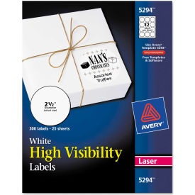 Avery® High-Visibility Round Laser Labels 2-1/2