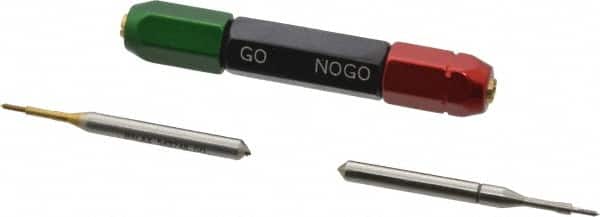 2 Piece, M1.00 x 0.250 Thread Size, High Speed Tool Steel Miniature Plug Thread Go No Go Gage Set MPN:90538-000