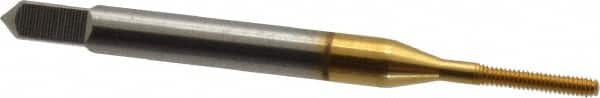 Thread Forming Tap: #0-80 UNF, 2B/3B Class of Fit, Bottoming, High Speed Steel, TiN Coated MPN:10002-01T