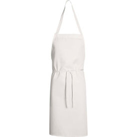 Chef Designs 1430WH3033 Unisex Mid Length Bib Apron White 30
