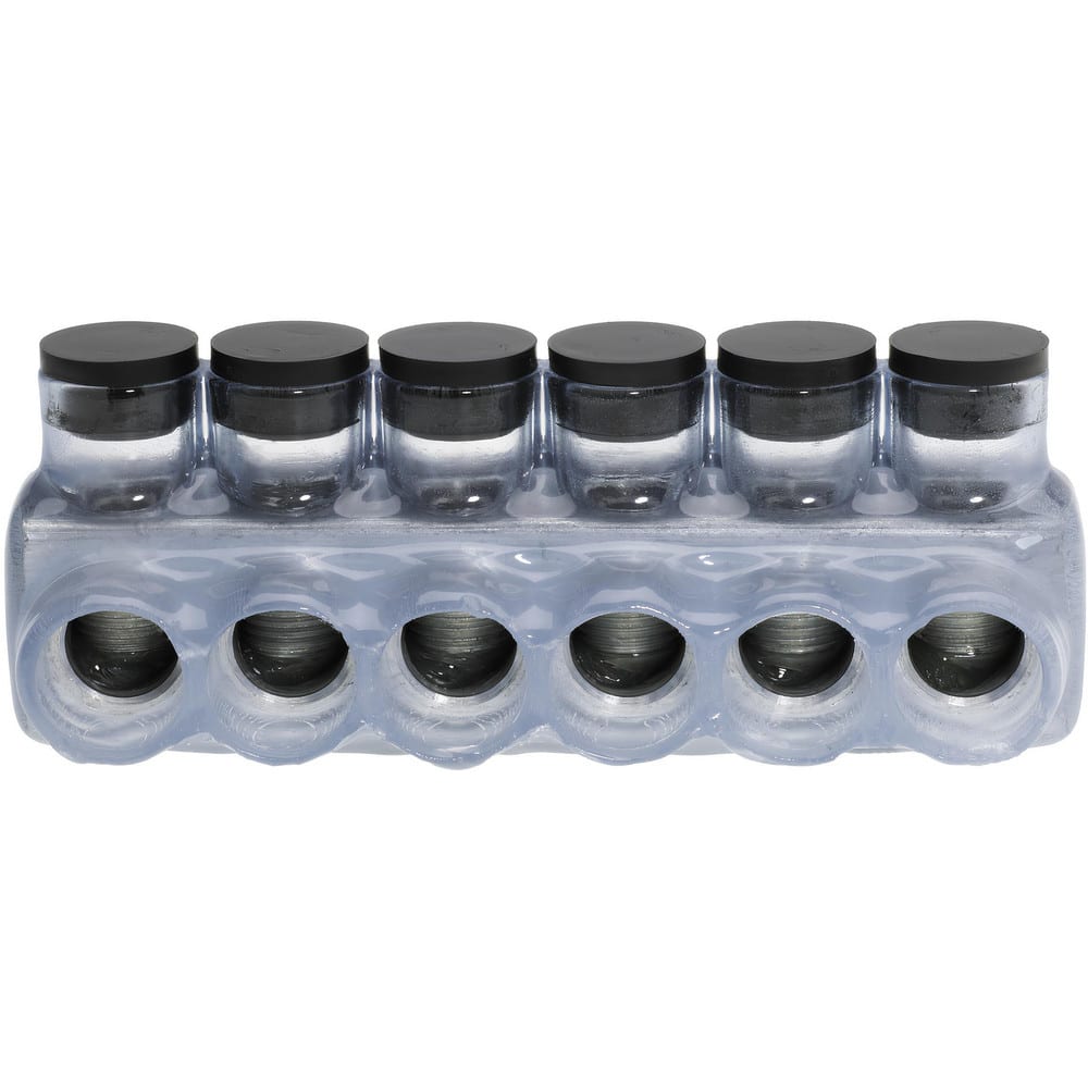 Push In Wire Connectors, Connector Type: Tap , Compatible Wire Size (AWG): 500kcmil, 4AWG , Number Of Ports: 6 , Overall Length: 7.35 , Connector Color: Clear  MPN:IPLD500-6C