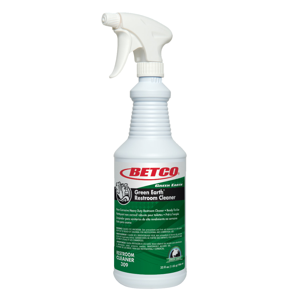 Betco Green Earth Ready-To-Use Restroom Cleaner, Mint Scent, 32 Oz Bottle, Case Of 12 MPN:3091200