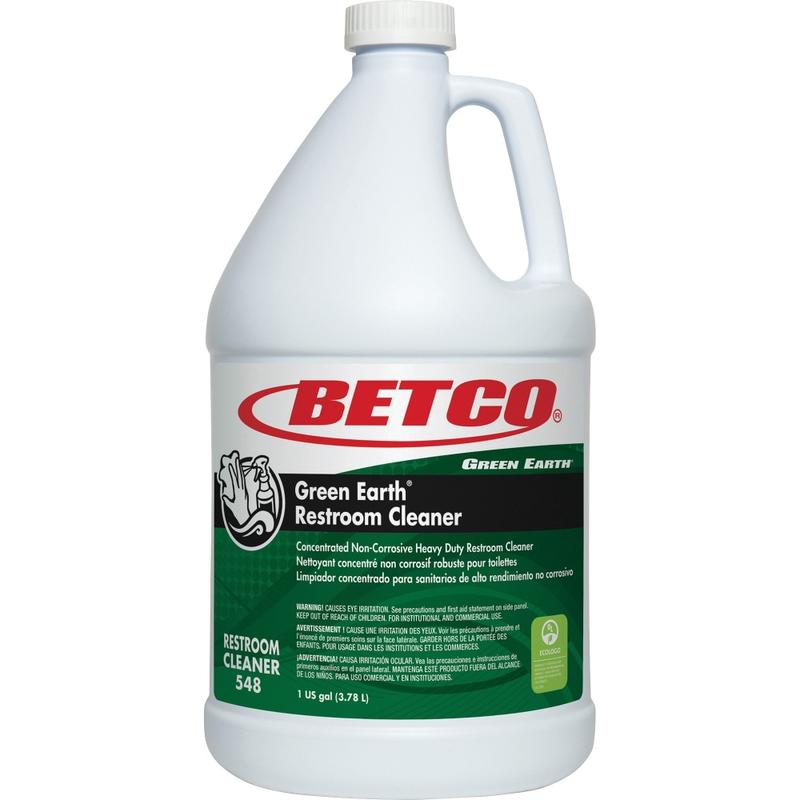 Green Earth Green Earth Restroom Cleaner - Concentrate - 128 fl oz (4 quart) - Citrus Floral Scent - 4 / Carton - Non-corrosive, Heavy Duty, Water Soluble - Green MPN:5480400CT