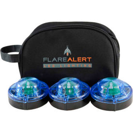 FlareAlert Pro Battery Powered LED Emergency 3 Beacon Kit Blue B3-FP-B B3-FP-B