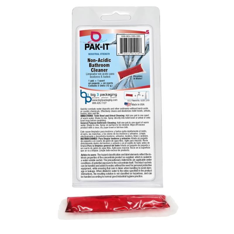 PAK-IT Non-Acid Bathroom Cleaners, Citrus Scent, Pack Of 5 Cleaners (Min Order Qty 12) MPN:PAK58245-100