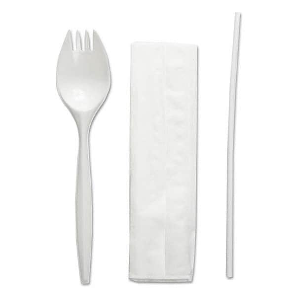 School Cutlery Kit, Napkin/Spork/Straw, White, 1000/Carton MPN:BWKSCHOOLMWPP