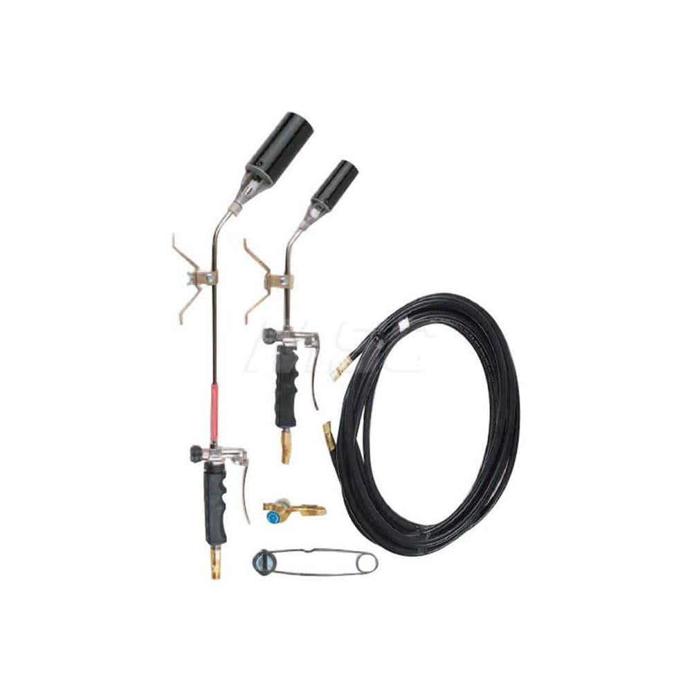 Propane & MAPP Torch Kits, Application: Heating , Tip Number: 1 , Flame Diameter: 1.0000in , Includes: 26 in Torch, 14 in Torch, 25 ft Hose, Brass Regulator MPN:74-835