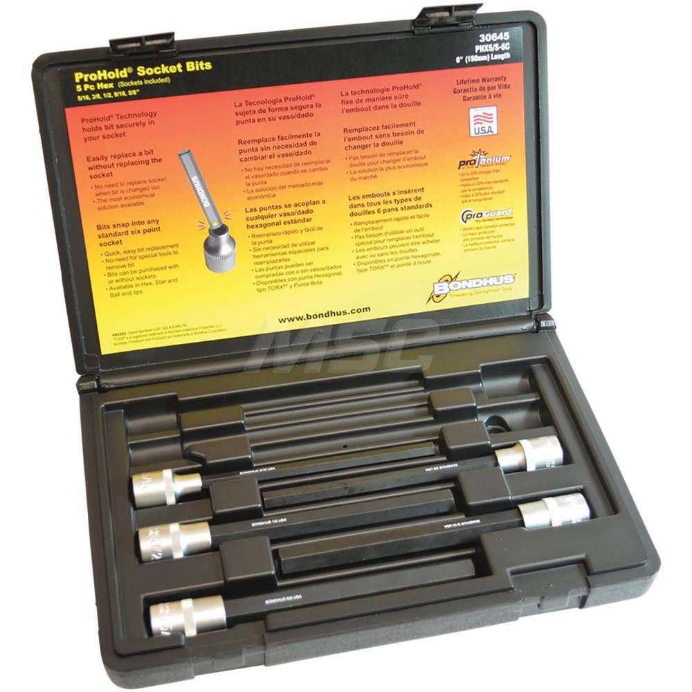 Torx Bit Socket Set: 5 Pc, 1/2 & 3/8