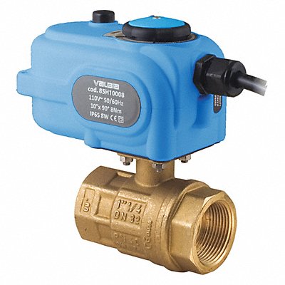 Electric Brass Ball Valve 100/240AC 1/2 MPN:8E864LF-003-1/2