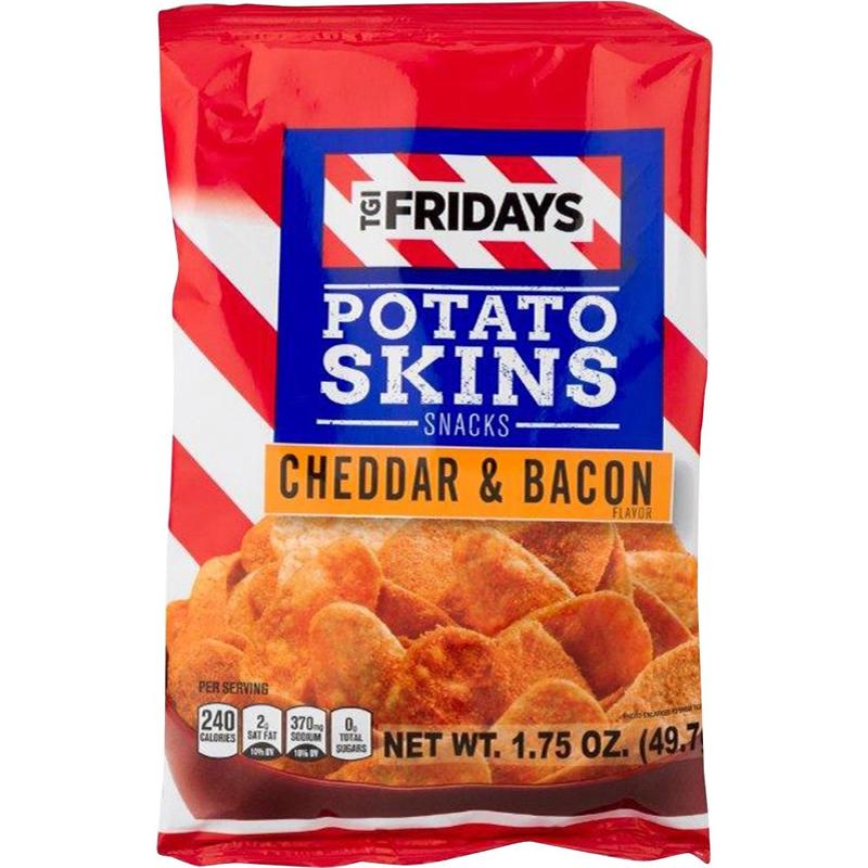 INVENTURE FOODS TGI Fridays Cheddar/Bacon Snack Chips - Trans Fat Free, Cholesterol-free, Gluten-free - Cheddar/Bacon - 1.75 oz - 55 / Carton (Min Order Qty 2) MPN:30563