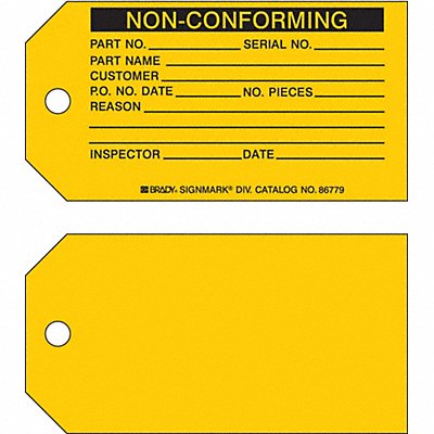 Non-Conforming Tag 3 x 5-3/4 In PK100 MPN:86779