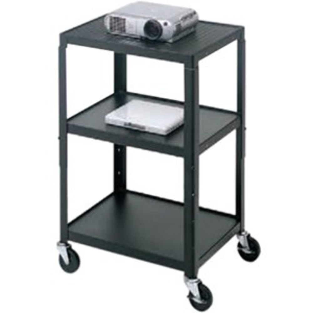 Bretford Basics Adjustable A/V Cart A2642E - Cart - for TV, overhead projector, VCR - steel - black - screen size: 13in-20in MPN:A2642E