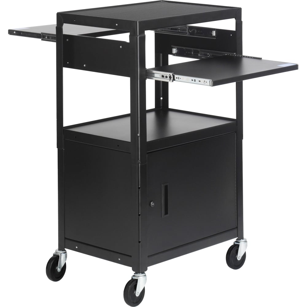 Bretford Basics CA2642DNS AV Notebook Cabinet Cart - 3 x Shelf(ves) - Locking Door - 42in Height x 24in Width x 18in Depth - Powder Coated - Steel - Black MPN:CA2642DNS