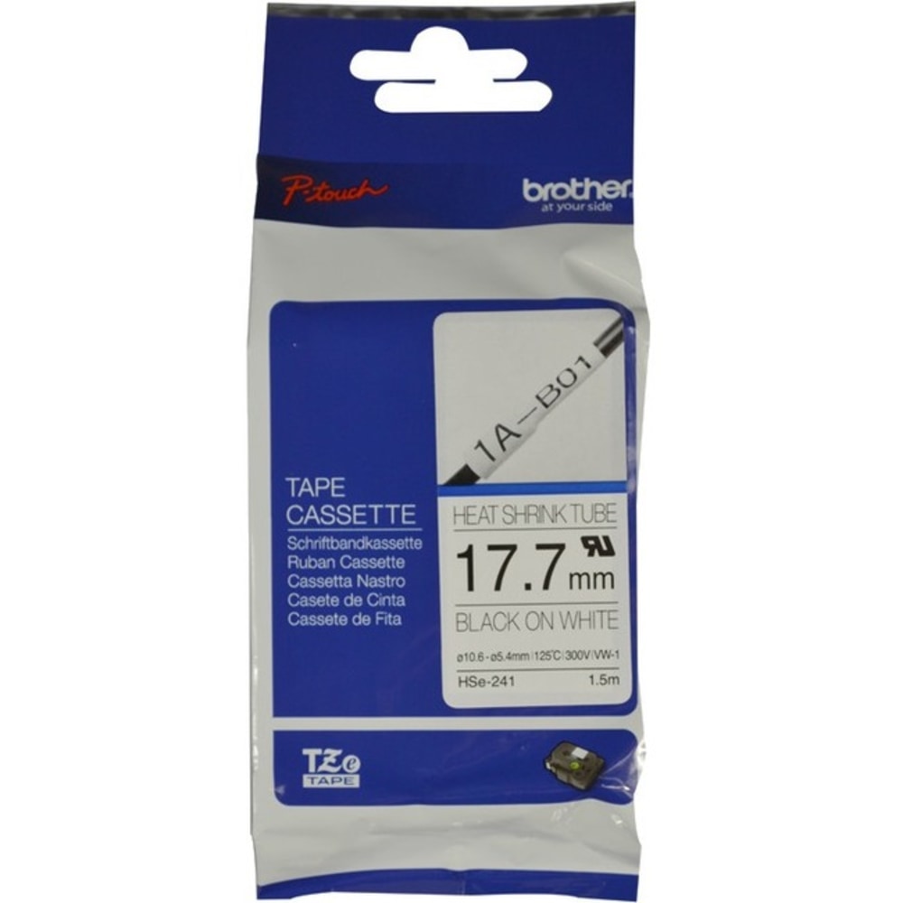 Brother Wire & Cable Thermal Transfer Label HSe Tube Cassette, TG5634, Rectangle, 0.69in x 4.9ft, Black On White (Min Order Qty 2) MPN:HSE241