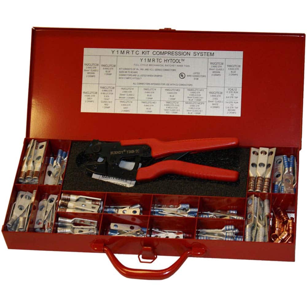 Crimpers, Handle Material: Steel, Features: Heavy Gauge Steel Cover/Body, Individual Compartments Hold a Variety of Connectors MPN:Y1MRKIT