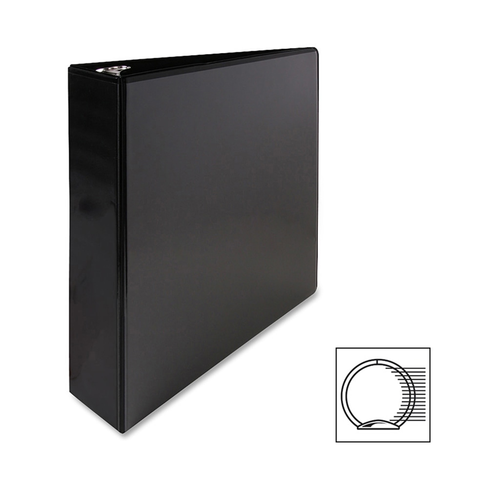 Sparco Premium View 3-Ring Binder, 2in Round Rings, Black (Min Order Qty 7) MPN:68020