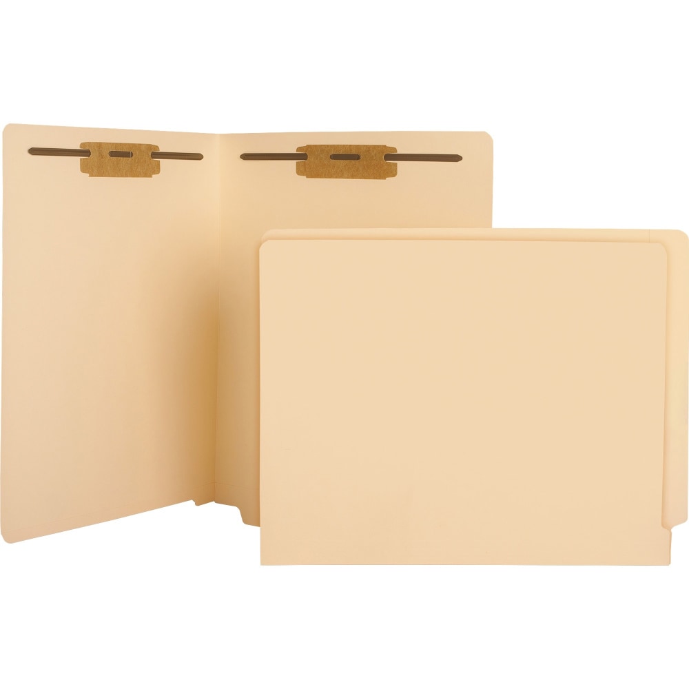 Business Source Straight Tab Cut Letter Recycled Fastener Folder - 8 1/2in x 11in - 2 Fastener(s) - 2in Fastener Capacity - 10% Recycled - 50 / Box (Min Order Qty 2) MPN:17262
