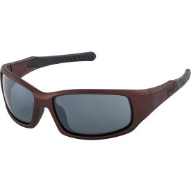ERB® Free Ride Safety Glasses Gray Flash Lens Brown Metallic Frame - Pkg Qty 12 WEL17582BRGM
