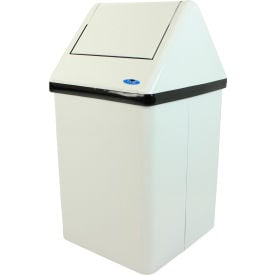 Frost Steel Square Swing Top Trash Can 14 Gallon White 302NL