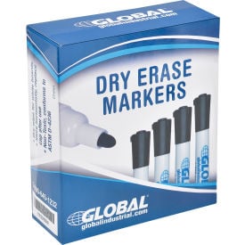 GoVets™ Dry Erase Markers Bullet Tip Black 12 Pack 695BK695