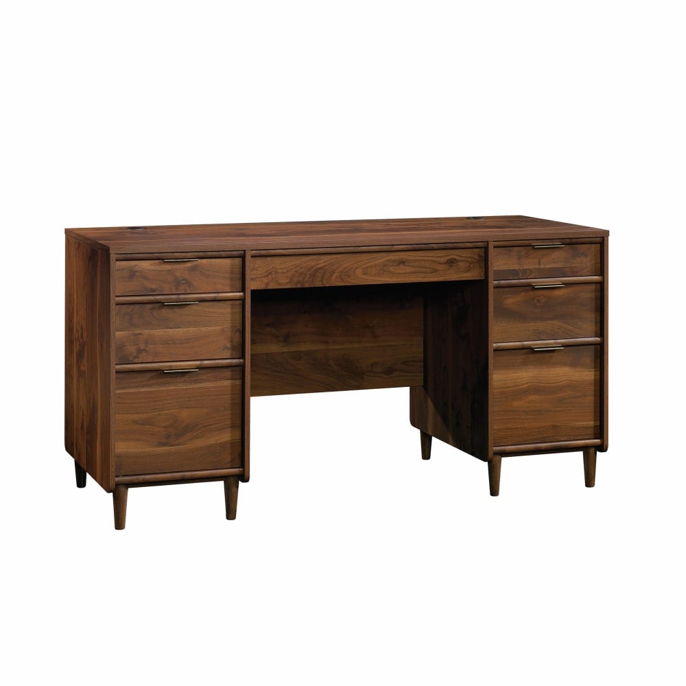 Sauder Clifford Place 59inW Mid-Century Executive Computer Desk, Grand Walnut MPN:421113