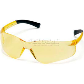 Ztek® Safety Glasses Amber Lens  Amber Frame - Pkg Qty 12 S2530S