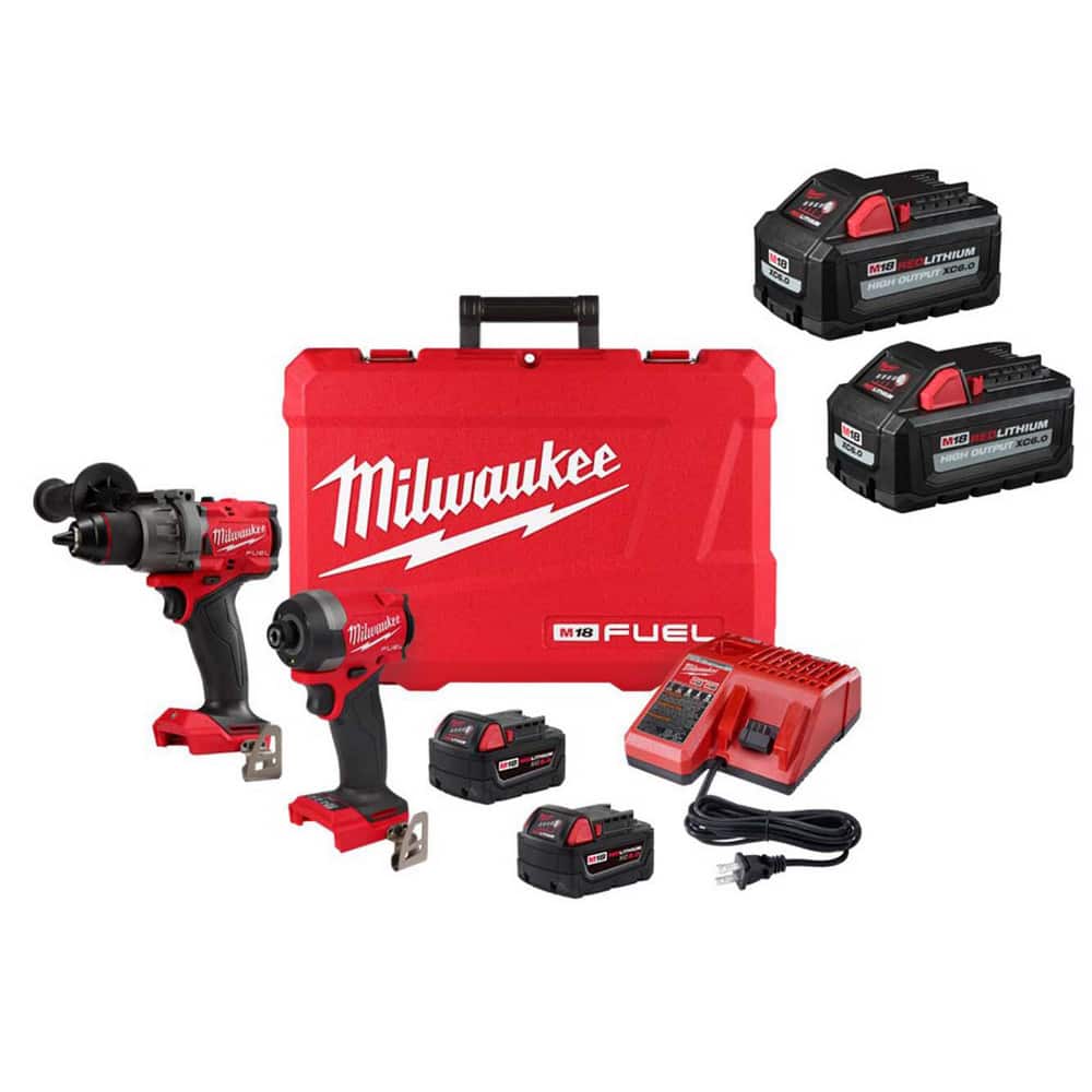Cordless Tool Combination Kits, Kit Type: 1/2 in Hammer Drill/Driver, 1/4 in Hex Impact Driver, Circular Saw, Grinder, Impact Wrench, Reciprocating Saw MPN:4865835/1513247