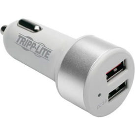 Tripp Lite Dual-Port USB Car Charger with Qualcomm Quick Charge 3.0 Technology White U280-C02-S-QC3