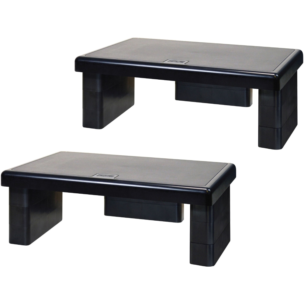 Data Accessories Company Stax MP-107 Monitor Riser Stand - 66 lb Load Capacity - 4.8in Height x 13in Width x 10.5in Depth - Recycled Plastic - Black (Min Order Qty 2) MPN:02160