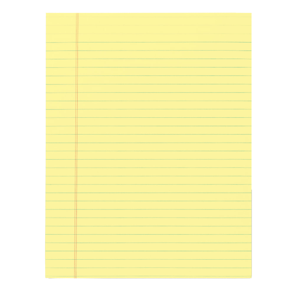 Office Depot Brand Glue-Top Legal Pads, 8 1/2in x 11in, Legal Ruled, 50 Sheets, Canary, Pack Of 12 Pads (Min Order Qty 6) MPN:99412