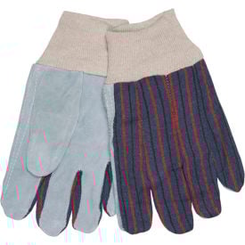Memphis® Clute Pattern Leather Palm Gloves with Knit Wrist Size L 12 Pairs 1040******