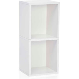 Way Basics Eco 2 Shelf Narrow Bookcase White BS-285-340-770-WE