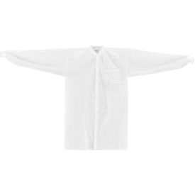 GoVets™ Disposable Polypropylene Lab Coat Knit Wrist Collar Snap Closure LRG 25/Case 309L708