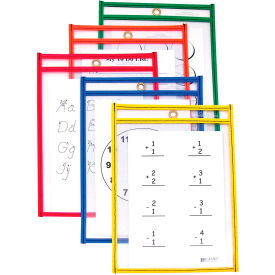 C-Line Products Reusable Dry Erase Pockets Assorted Primary Colors 6 x 9 10/PK 41610