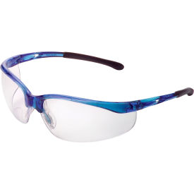 GoVets™ Half Frame Safety Glasses Anti-Fog Clear Lens Blue Frame 403CL708