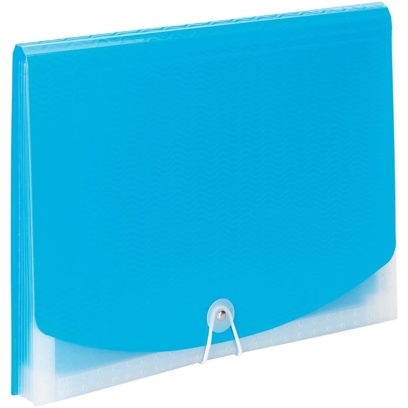 Smead Letter Expanding File - 8 1/2in x 11in - 7 Pocket(s) - 6 Divider(s) - Teal, Clear - 1 Each (Min Order Qty 11) MPN:70873