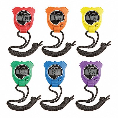 Stopwatch Set Colors Water/Shock Res PK6 MPN:910SET
