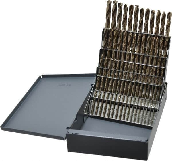 Drill Bit Set: Screw Machine Length Drill Bits, 60 Pc, 135 ° MPN:69854