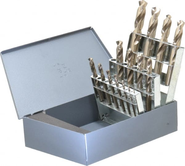 Drill Bit Set: Screw Machine Length Drill Bits, 15 Pc, 135 ° MPN:69856