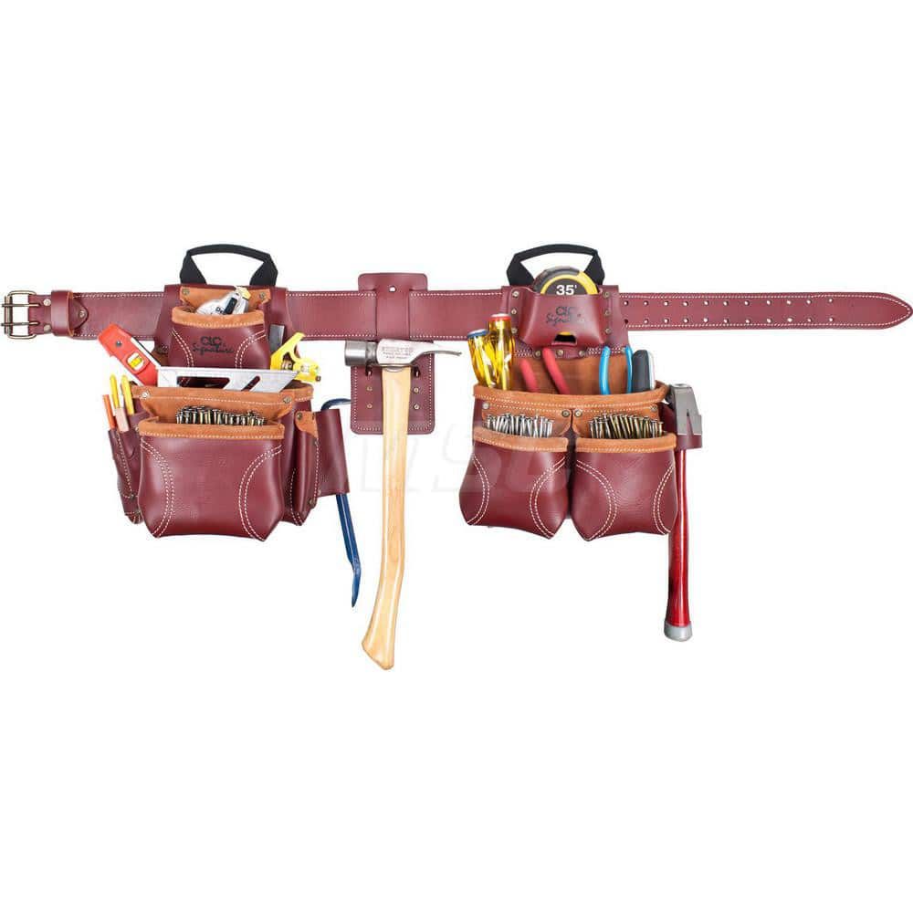 Tool Aprons & Tool Belts, Tool Type: Tool Rig , Minimum Waist Size: 40 , Maximum Waist Size: 52 , Material: Leather , Number of Pockets: 18.000  MPN:21453X