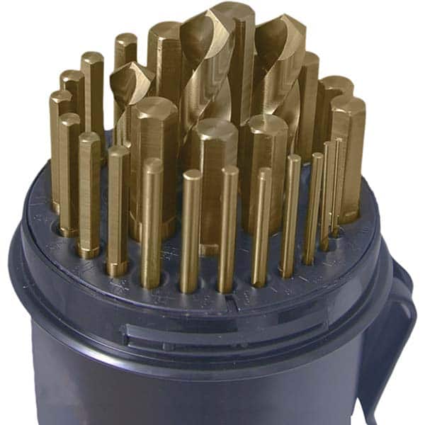 Drill Bit Set: Jobber Length Drill Bits, 29 Pc, 0.0625