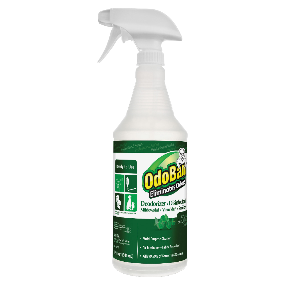 OdoBan Multi-Purpose Deodorizer & Disinfectant Spray, Eucalyptus Scent, 32 Oz Bottle (Min Order Qty 8) MPN:910062Q12