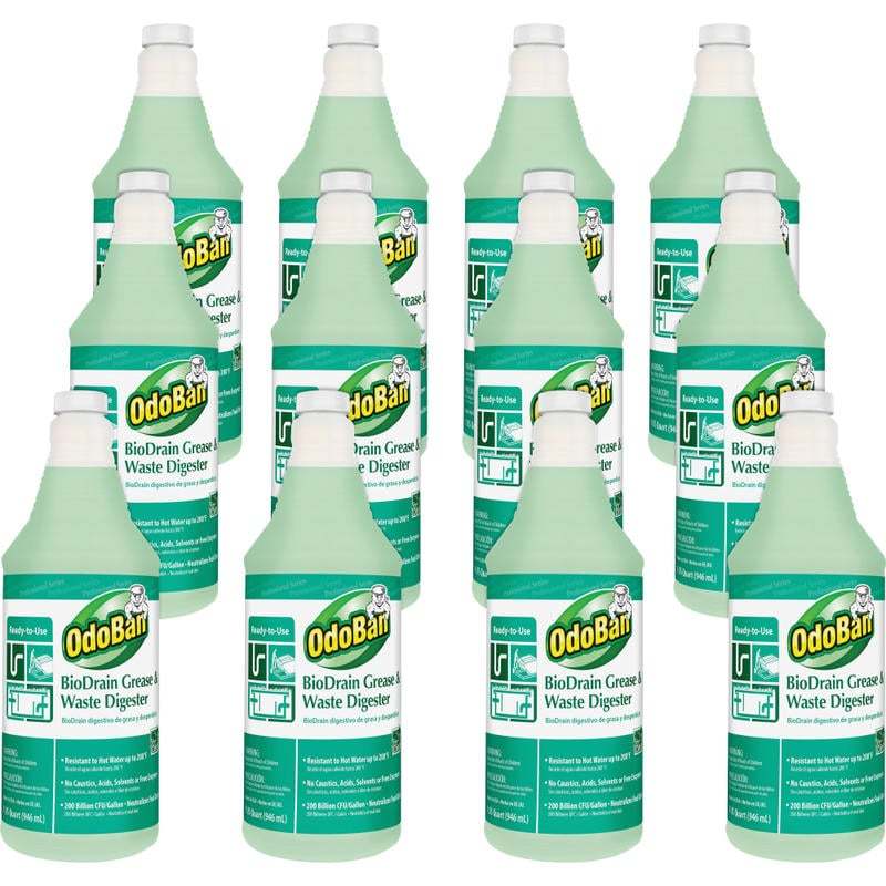 OdoBan BioDrain Grease/Waste Digester - Ready-To-Use - 32 fl oz (1 quart) - 12 / Carton MPN:928062Q12