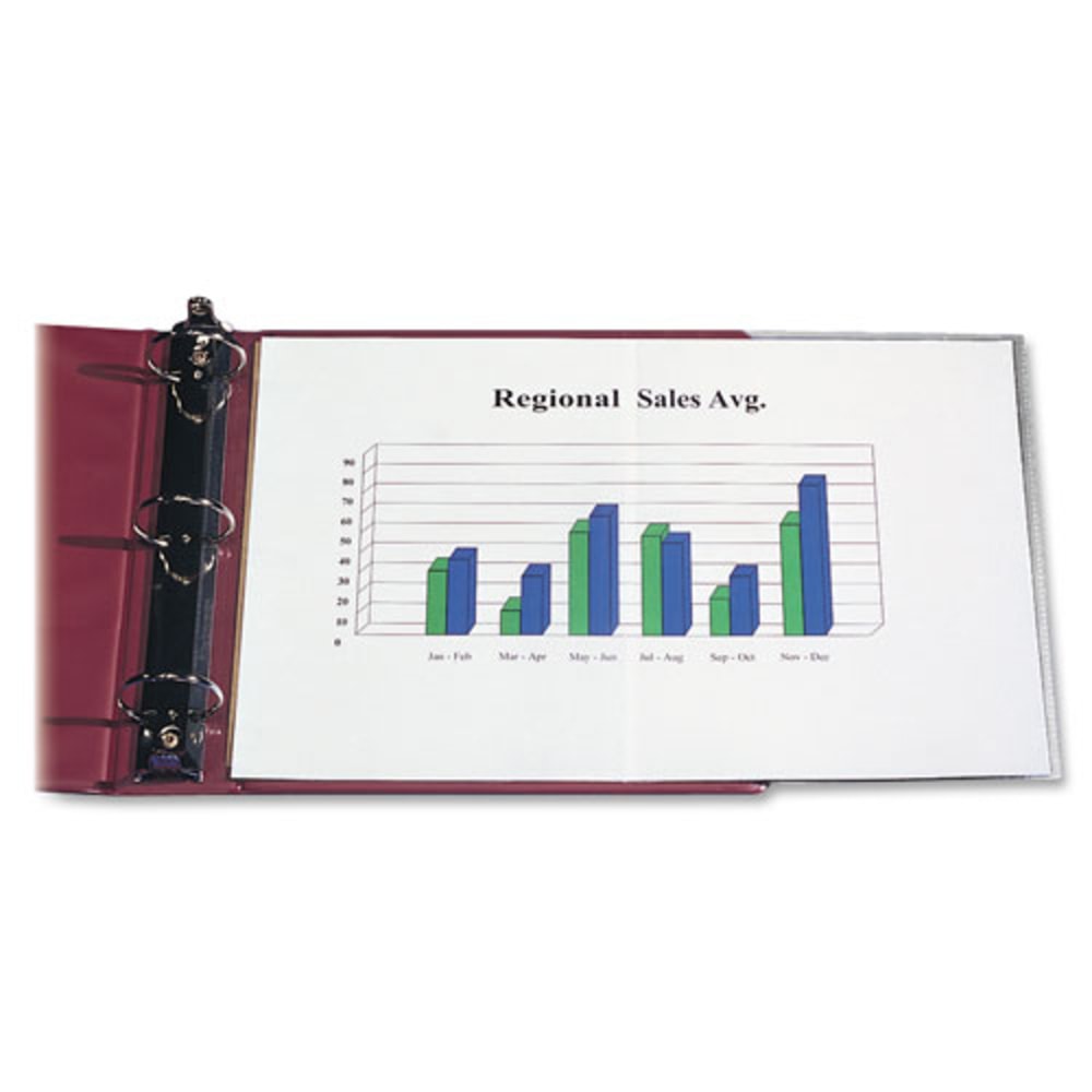 C-Line Panoramic Fold-Out Heavyweight Poly Sheet Protectors - Clear, Center Loading, 11 x 8-1/2, 25/BX, 62237 (Min Order Qty 3) MPN:62237