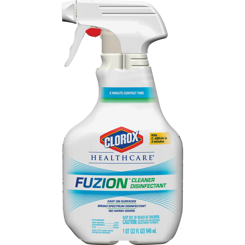 Clorox Fuzion Cleaner Disinfectant - Ready-To-Use - 32 fl oz (1 quart)Bottle - 216 / Bundle - Low Odor, Odor Neutralizer, Easy to Use - Translucent MPN:31478BD