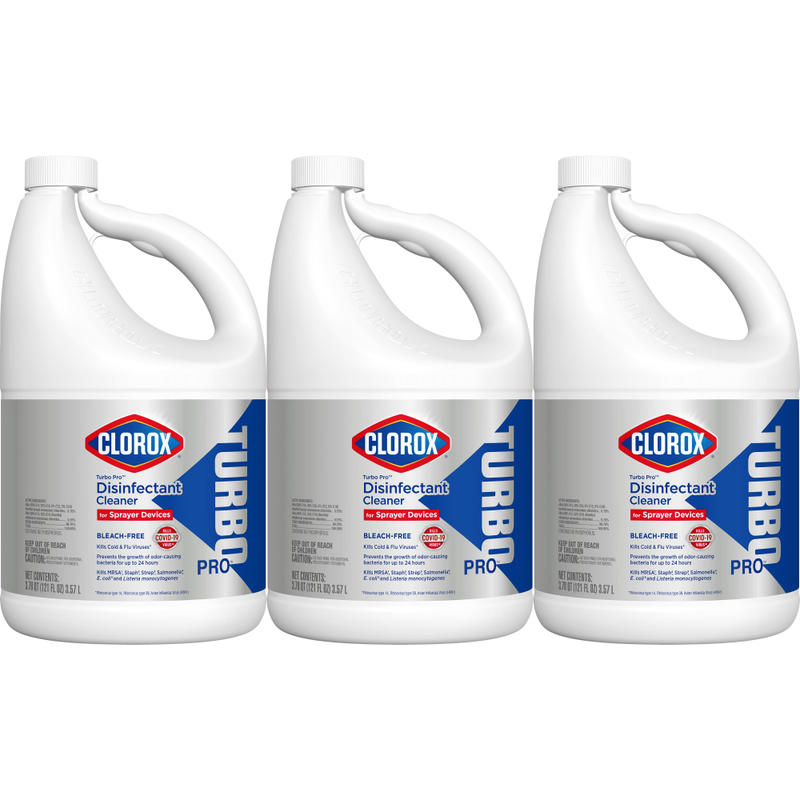 Clorox Turbo Pro Bleach-Free Disinfectant Cleaner for Sprayer Devices, 121 Oz, Case Of 3 MPN:10044600600915